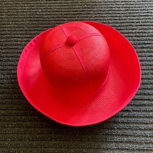 Vintage Red Straw Hat
